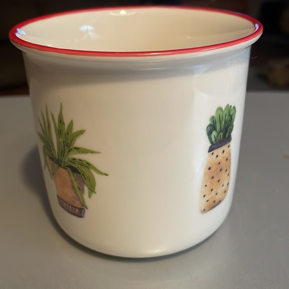 Cactus trio coffee mug. Design on both sides. Red rim - Picture 4 of 9